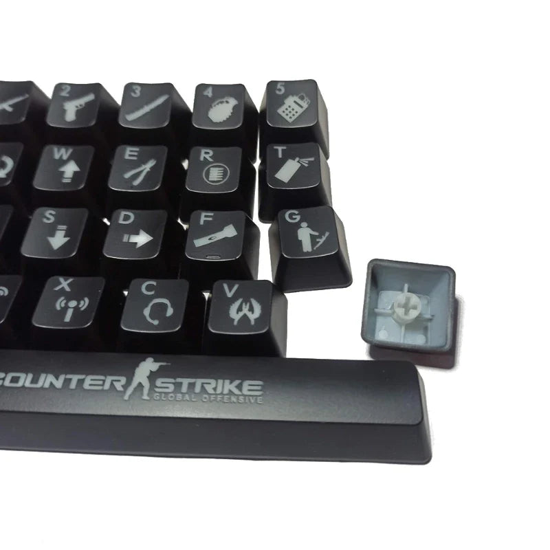QC test update Prooduct 26 keys ABS Shot Backlit For OEM Cherry MX Mechanical Keyboard CS go Keycap
