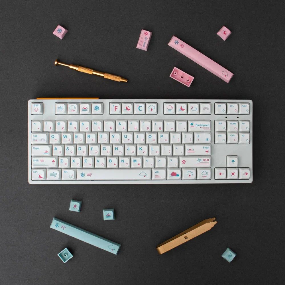 GMK 132 キー日本語 PBT キーキャップ XDA プロファイルかわいいピンクキーキャップ DIY チェリーメカニカルキーボードカスタム 61/84/64/68/98/108 セット