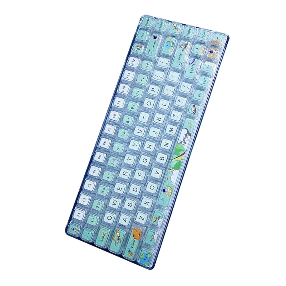 84 キー宇宙飛行士漫画 XDA ハイトキーキャップ、メカニカルキーボードキーキャップ、人格クロスシャフトユニバーサル透明キーキャップ