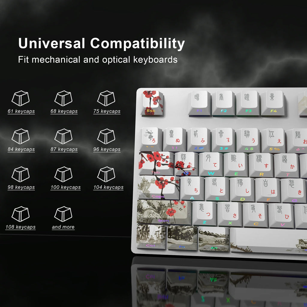 梅ダブルショットキーキャップ PBT チェリープロファイルバックライト付きキーキャップ GMK67/68/75/87/980/104 メカニカルゲーミングキーボードキャップ