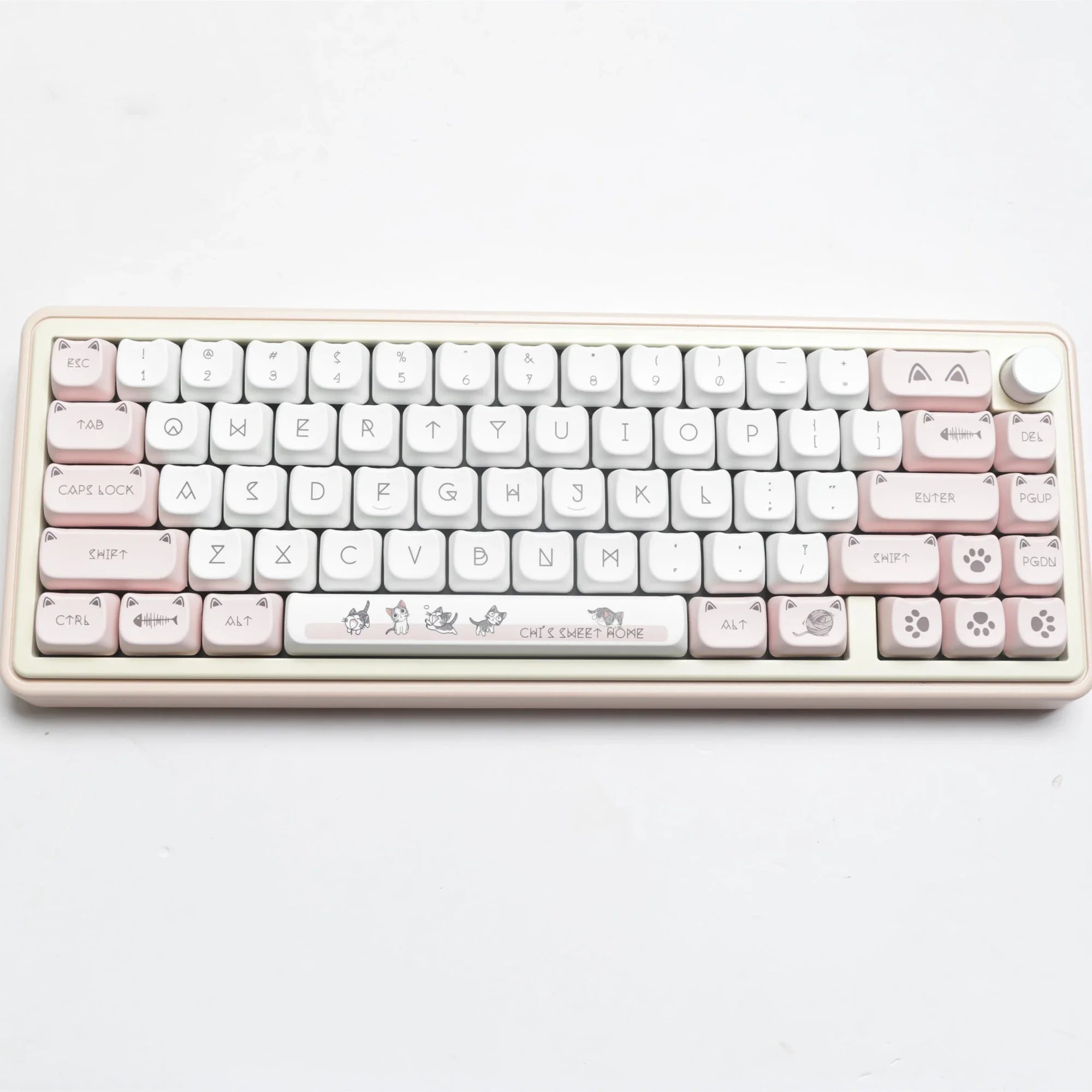 JCM MAO プロファイル耳キーキャップ幼稚園 Picabara アニメかわいい猫キーキャップ MX スイッチゲーミングメカニカルキーボード GK75