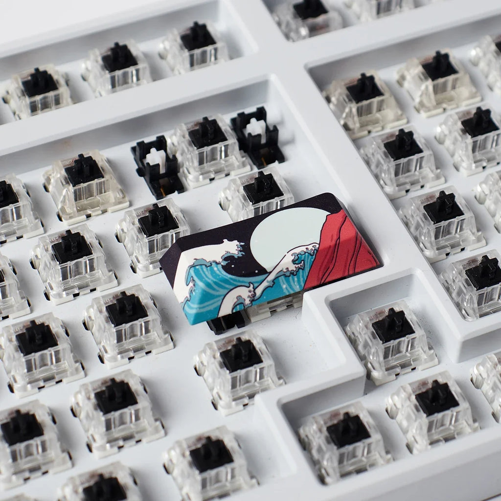 Coral Sea Keycap 4PCS Keycaps Cherry Profile Dye-Sub PBT keycaps Space Bar 6.25U ESC Enter Custom Keycap For Mechanical Keyboard