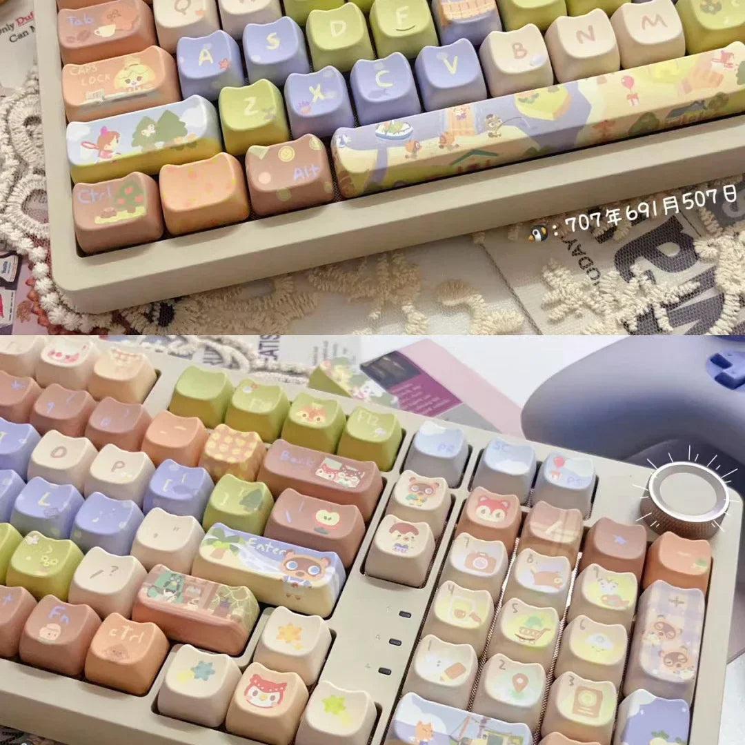 猫キーキャップかわいいキーキャップ MAO キーキャップ pbt 142 キーカスタマイズされたギフト熱昇華 MX スイッチメカニカルキーボードキーキャップ