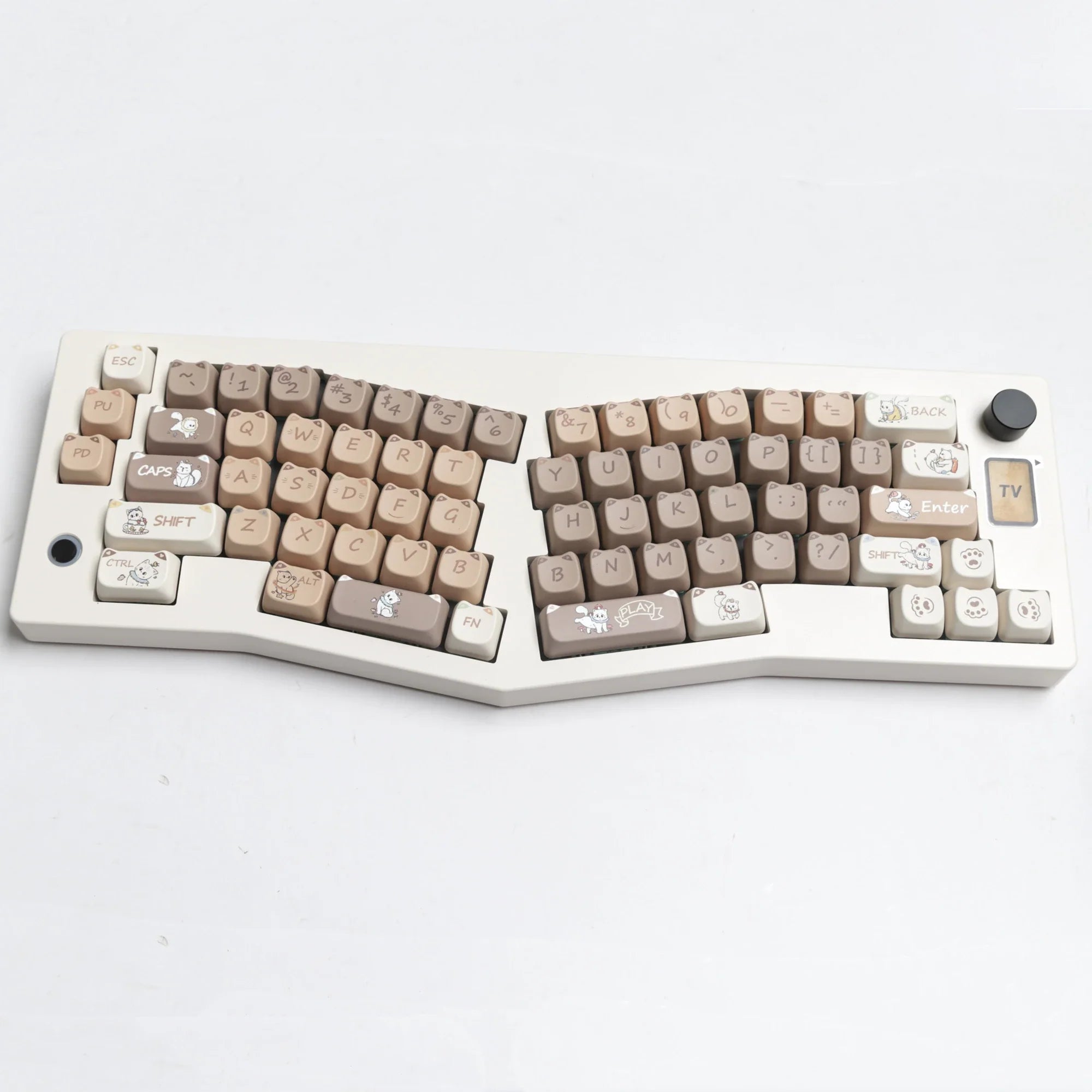 JCM MAO プロファイル耳キーキャップ幼稚園 Picabara アニメかわいい猫キーキャップ MX スイッチゲーミングメカニカルキーボード GK75