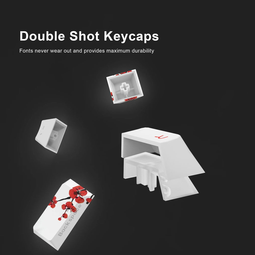 梅ダブルショットキーキャップ PBT チェリープロファイルバックライト付きキーキャップ GMK67/68/75/87/980/104 メカニカルゲーミングキーボードキャップ