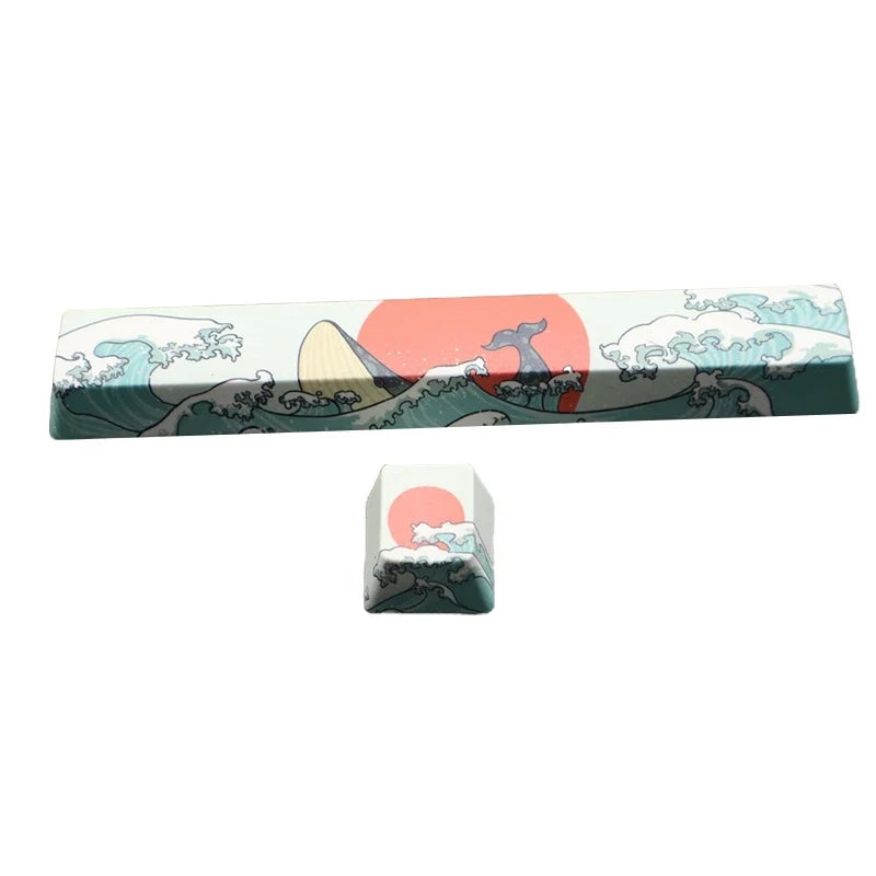 2 Keycaps for Mechanical Keyboard PBT Keycap OEM Profile Personalized Space ESC for Key Cap Coral Sea Theme Spacebar Key